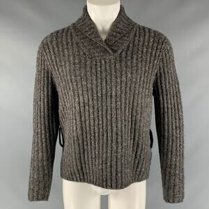 CRAIG GREEN Size S Grey Wool Blend Shawl Sweater